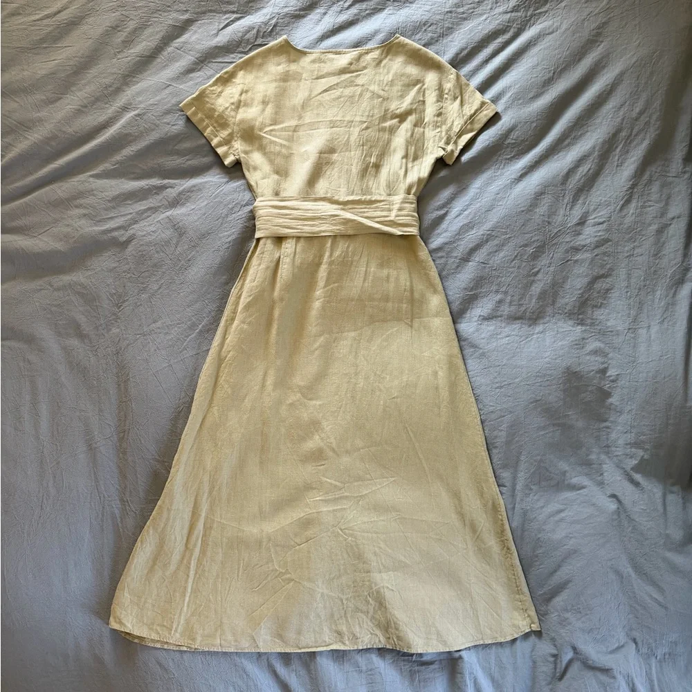 Rachel Zoe Sage 100% Linen Midi Dress with Button-Down Front - Picture 2 of 4